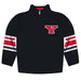 Youngstown State University Penguins Vive La Fete Game Day Black Quarter Zip Pullover Stripes on Sleeves