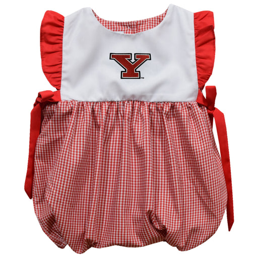Youngstown State Penguins Embroidered Red Cardinal Gingham Girls Bubble