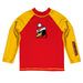 Youngstown State Penguins Vive La Fete Logo Red Yellow Long Sleeve Raglan Rashguard