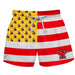 Youngstown State Penguins Vive La Fete Game Day Red White Yellow Flag Swimtrunks V1