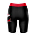 Youngstown State Penguins Vive La Fete Game Day Logo on Thigh and Waistband Black and Red Women Bike Short 9 Inseam - Vive La Fête - Online Apparel Store