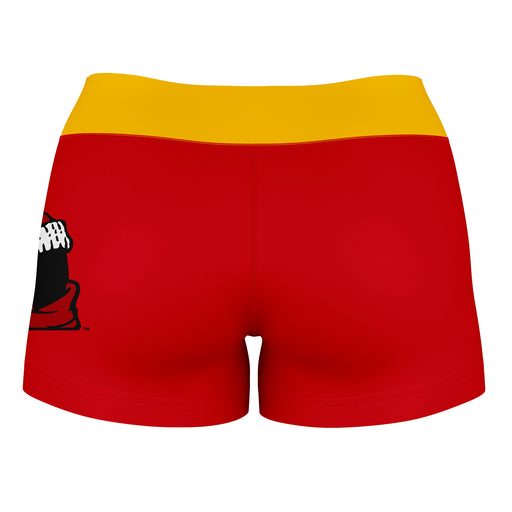 Youngstown State Penguins Vive La Fete Logo on Thigh & Waistband Red Yellow Women Yoga Booty Workout Shorts 3.75 Inseam" - Vive La Fête - Online Apparel Store