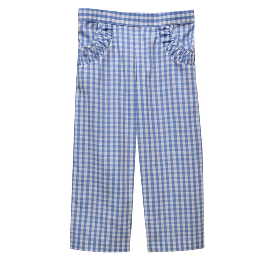 Light Blue Check Girls Pant - Vive La Fête - Online Apparel Store