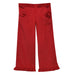 Red Corduroy Girls Ruffle Pant With Pocket