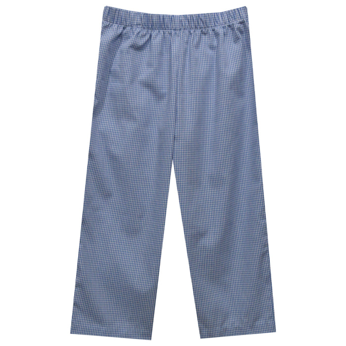 Blue Mini Check Boys Pull On Pants - Vive La Fête - Online Apparel Store