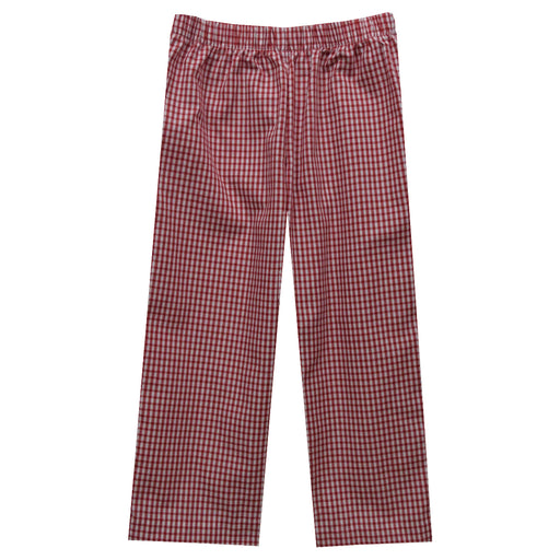Red Check Boys Pull On Pants