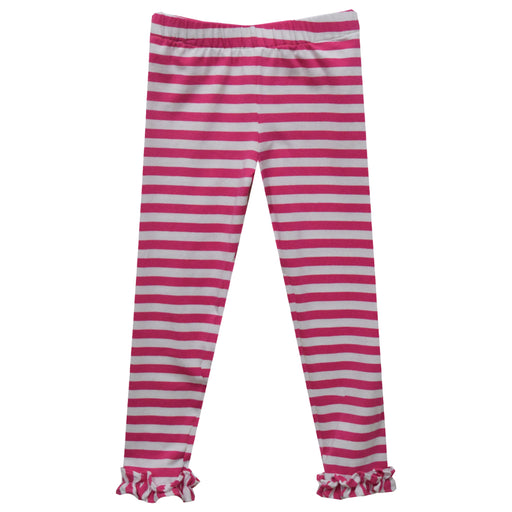 Hot Pink Stripe Knit Girls Ruffle Pant - Vive La Fête - Online Apparel Store