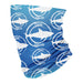 Gone Fishing Shark Marine Blue Neck Gaiter - Vive La Fête - Online Apparel Store