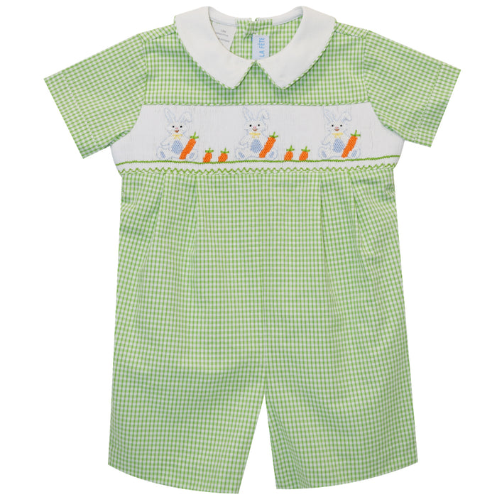 Bunnies Smocked Boys Romper