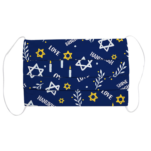 Hanukkah Print Navy Face Mask - Vive La Fête - Online Apparel Store