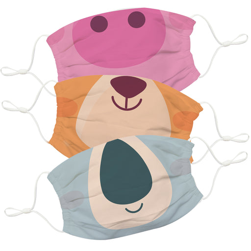 Happy Animal Colors Face Mask Set Of Three - Vive La Fête - Online Apparel Store