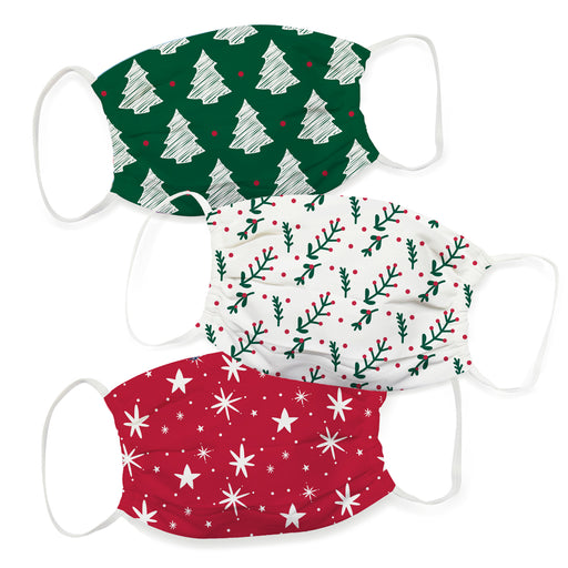 Christmas Tree and Stars Colors Face Mask Set Of Three
