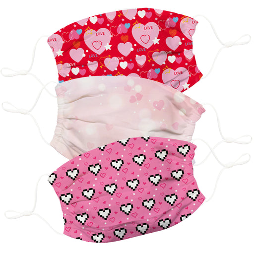 Valentine Pink and Red Face Mask Set Of Three - Vive La Fête - Online Apparel Store