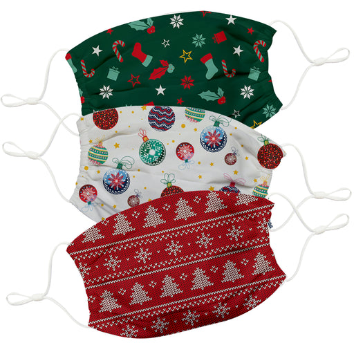 Christmas Red and White Face Mask Set Of Three