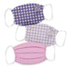 Monogram Personalized Purple and Pink Check Face Mask Set of Three - Vive La Fête - Online Apparel Store