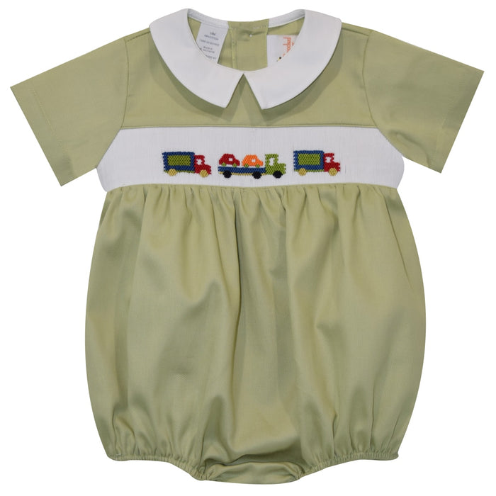 Transportation Smocked Boys Bubble