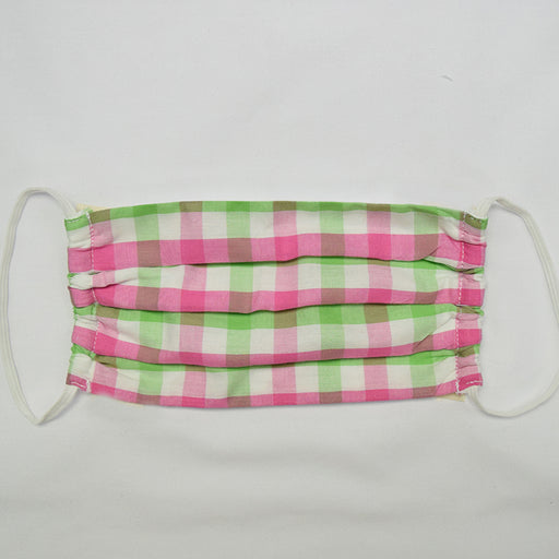 Green and Pink Check Face Mask - Vive La Fête - Online Apparel Store