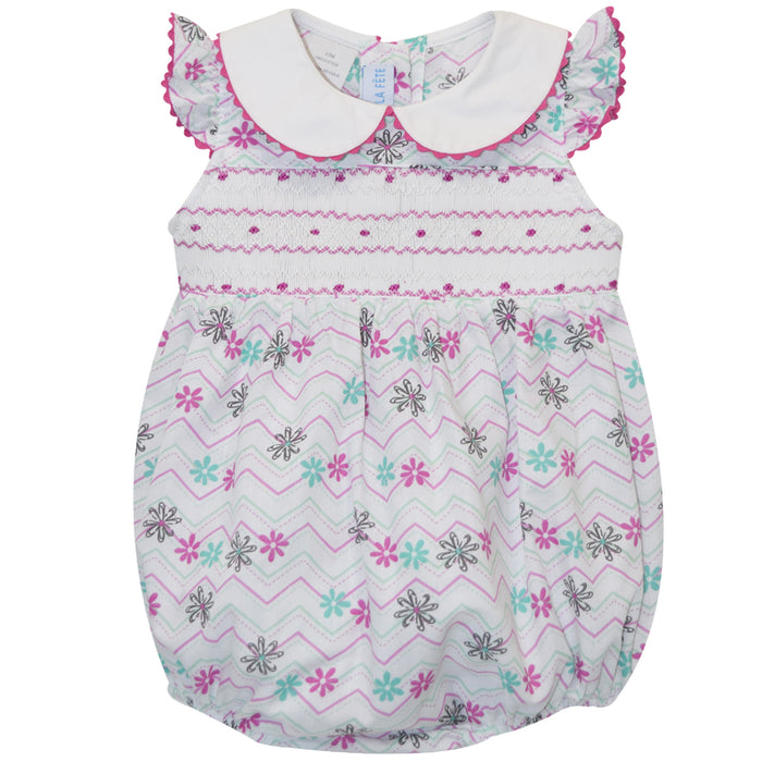 Geometric Smocked Girls Sunbuble