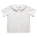 Smocked White Pique Boys Shirt Short Sleeve