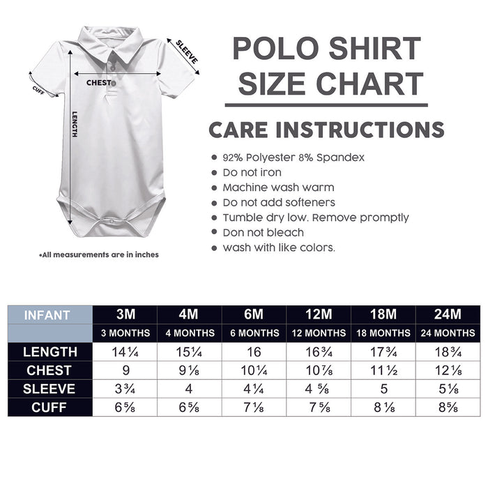 Samford University Bulldogs Embroidered Navy Solid Knit Polo Onesie - Vive La Fête - Online Apparel Store