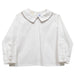 White Pique Long Sleeve Boys Collared Shirt