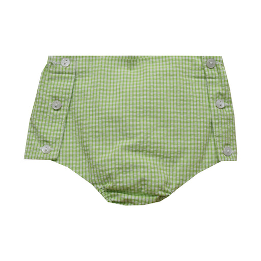 Lime Green Check Seersucker Boys Diaper Cover