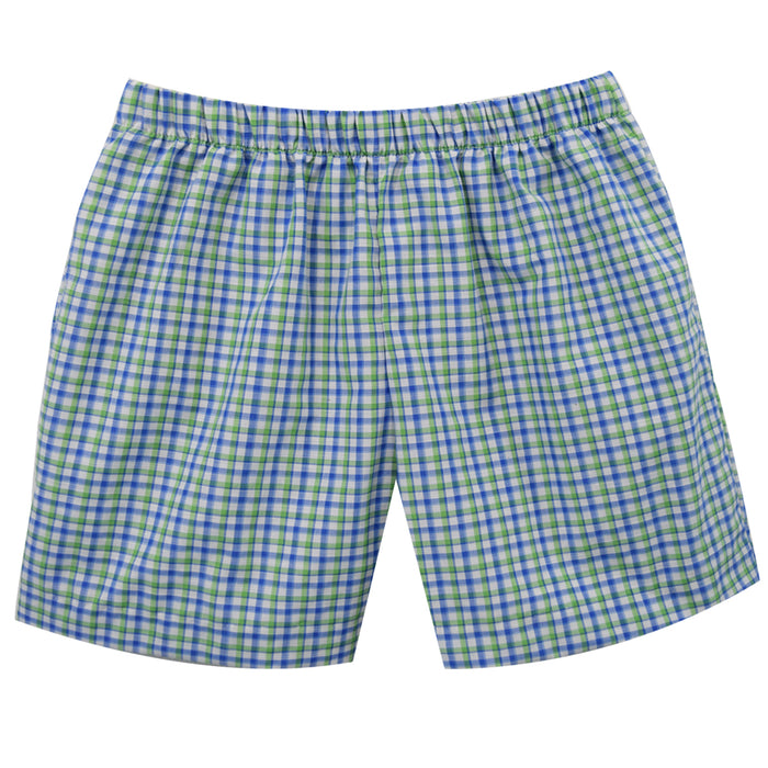 Blue and Green Plaid Boys Short