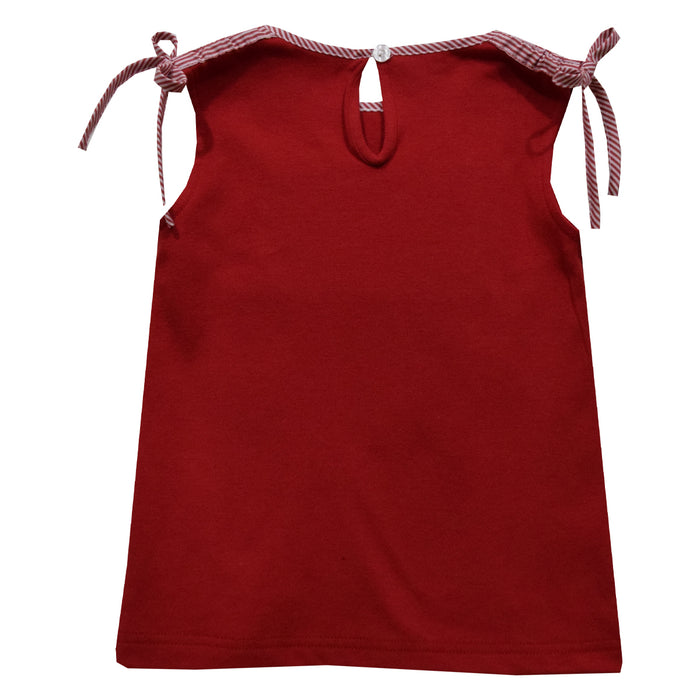 Ladybugs Smocked Red Knit Girls Knit Top With Lace - Vive La Fête - Online Apparel Store