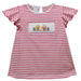 Sand Pails Smocked Hot Pink Stripes Knit Girls Ruffle Sleeve - Vive La Fête - Online Apparel Store