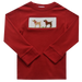 Labrador Smocked Solid Red Knit Long Sleeve With Rib Cuff Boys Tee Shirt - Vive La Fête - Online Apparel Store