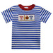 Baseball Smocked Royal Blue Stripes Knit Short Sleeve Boys Tee Shirt
