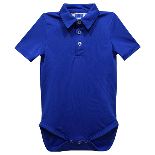 Royal Solid Fly Knit Short Sleeve Polo Onesie