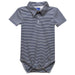 Navy Fly Knit Pencil Stripe Short Polo Onesie