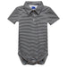 Black Fly Knit Pencil Stripe Short Polo Onesie