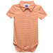 Orange Fly Knit Pencil Stripe Short Polo Onesie