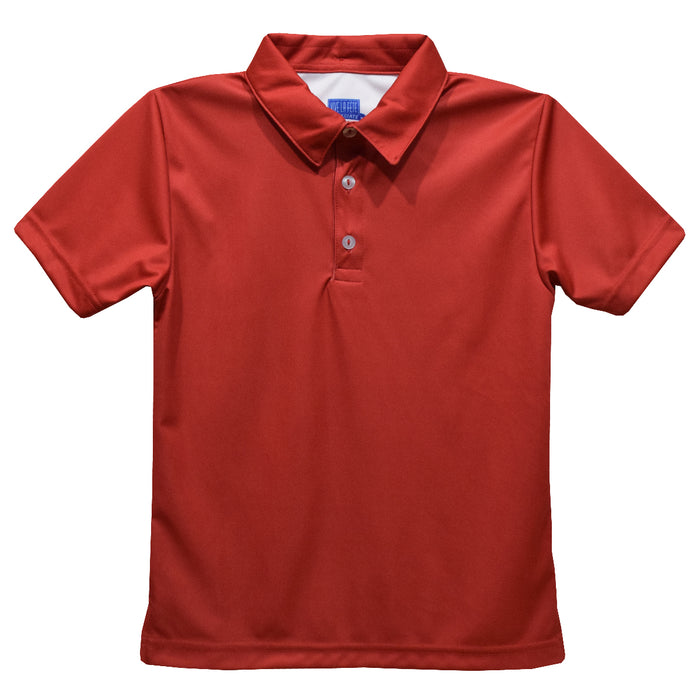 Red Solid Fly Knit Short Sleeve Polo