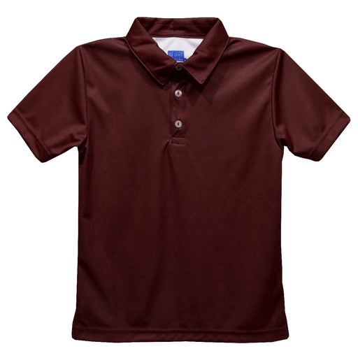 Maroon Solid Fly Knit Short Sleeve Polo