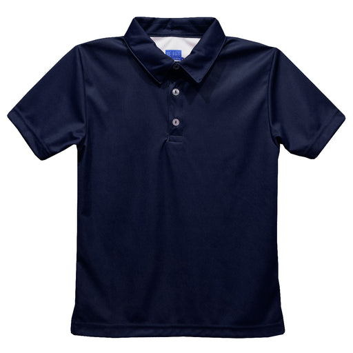 Navy Solid Fly Knit Short Sleeve Polo