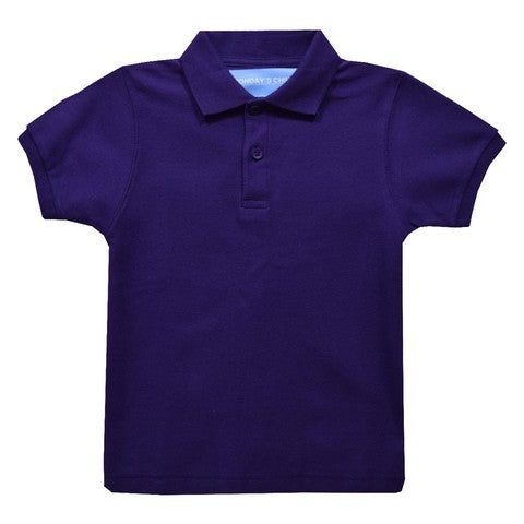 Purple Solid  Short Sleeve Polo Box Shirt