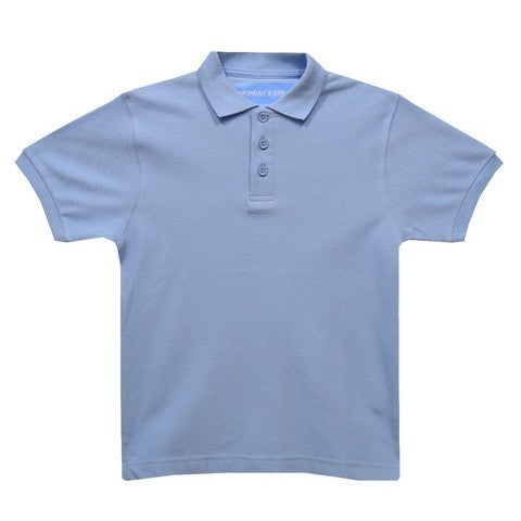 Light Blue Solid  Short Sleeve Polo Box Shirt