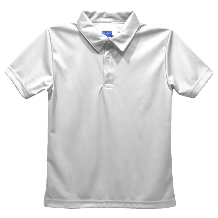 White Solid Fly Knit Short Sleeve Polo