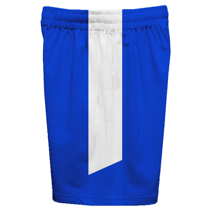 White Stripes Boys Solid Blue Athletic Mesh Short - Vive La Fête - Online Apparel Store