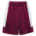 White Stripes Boys Solid Maroon Athletic Mesh Short