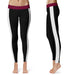 White Stripes Women Black Yoga Leggings 2 Waist Tights" - Vive La Fête - Online Apparel Store