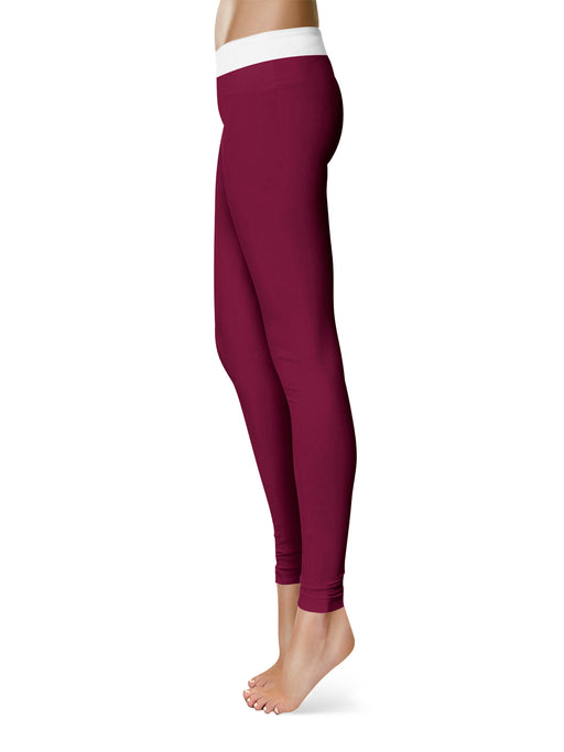 Maroon Women Yoga Leggings 2.5 Waist Tights" - Vive La Fête - Online Apparel Store