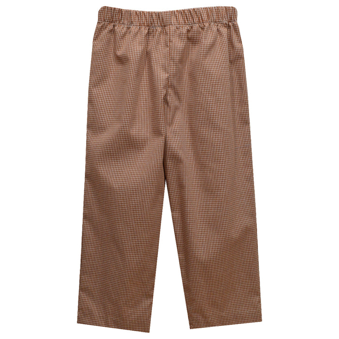 Rust Gingham Boys Pull on Pant