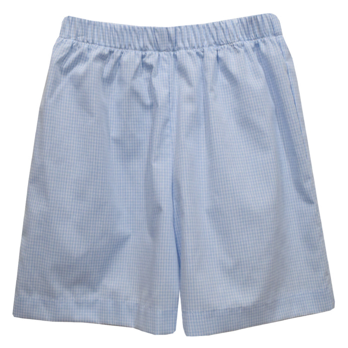 Light Blue Gingham Boys Pull on Short