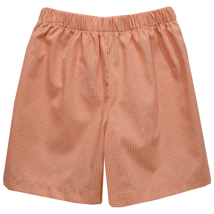 Orange Gingham Boys Pull on Short