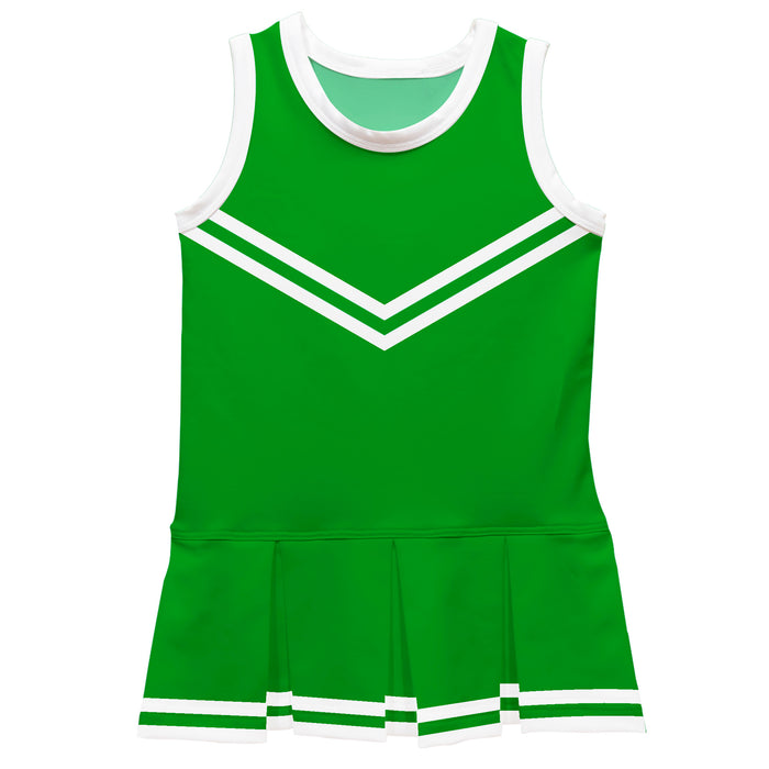 Green White Sleeveless Cheerleader Dress V2