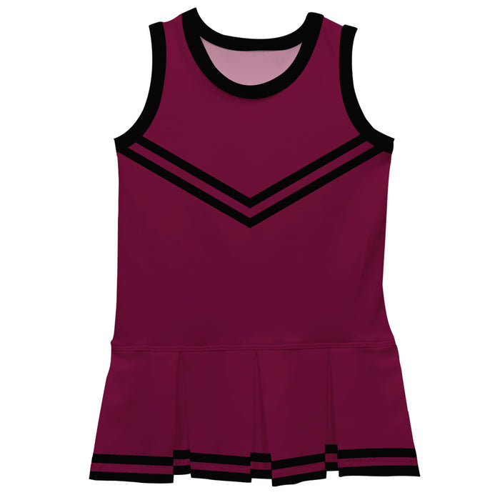 Maroon Black Sleeveless Cheerleader Dress